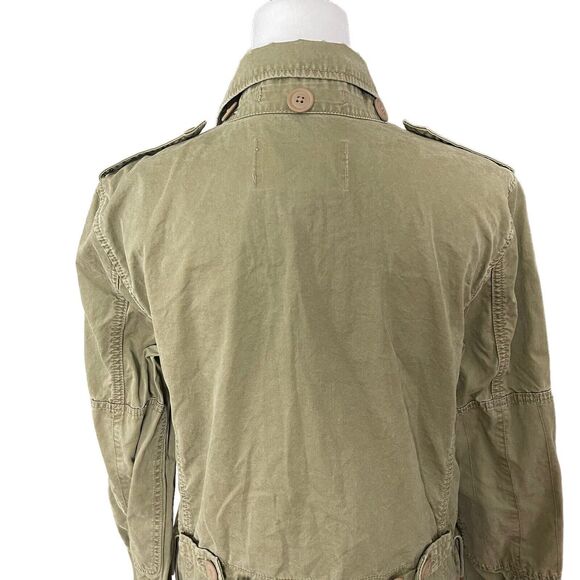 J.Crew Small Boyfriend Fatigue Jacket Army Green Full Zip VTG Utility - Picture 12 of 14